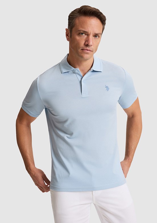 US POLO ASSN - Erkek Mavi Basic T-Shirt