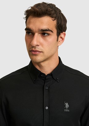 US POLO ASSN - Erkek Siyah Uzun Kol Gömlek