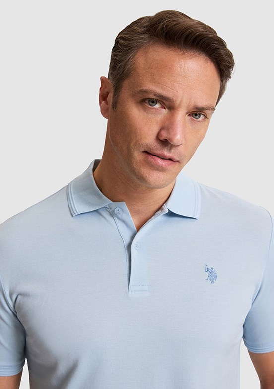 US POLO ASSN - Erkek Mavi Basic T-Shirt