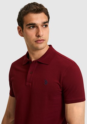 US POLO ASSN - Erkek Bordo Polo Yaka T-Shirt