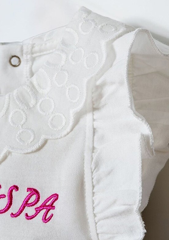 US POLO ASSN - Kız Bebek Beyaz Şortlu İkili Takım