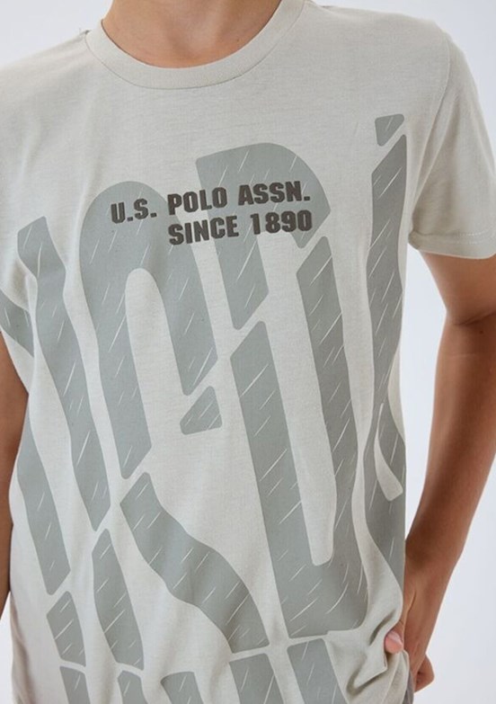 US POLO ASSN - Erkek Çocuk Bej Şortlu İkili Takım