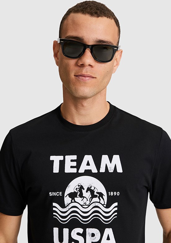 US POLO ASSN - Erkek Siyah Kısa Kol T-Shirt
