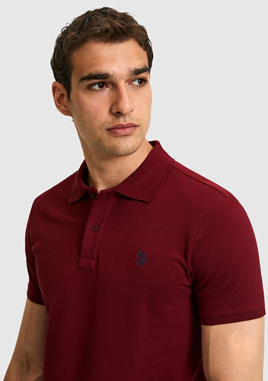US POLO ASSN - Erkek Bordo Polo Yaka T-Shirt
