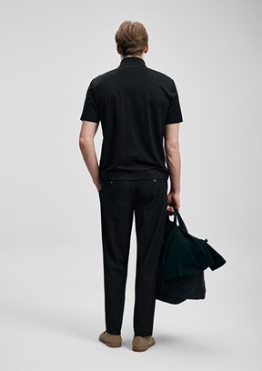 LUFİAN Hudson - 111040234 Erkek Siyah Polo Yaka T-Shirt