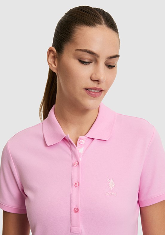 US POLO ASSN - Kadın Pembe Basic T-Shirt