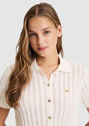 US POLO ASSN - Kadın Beyaz Triko Hırka
