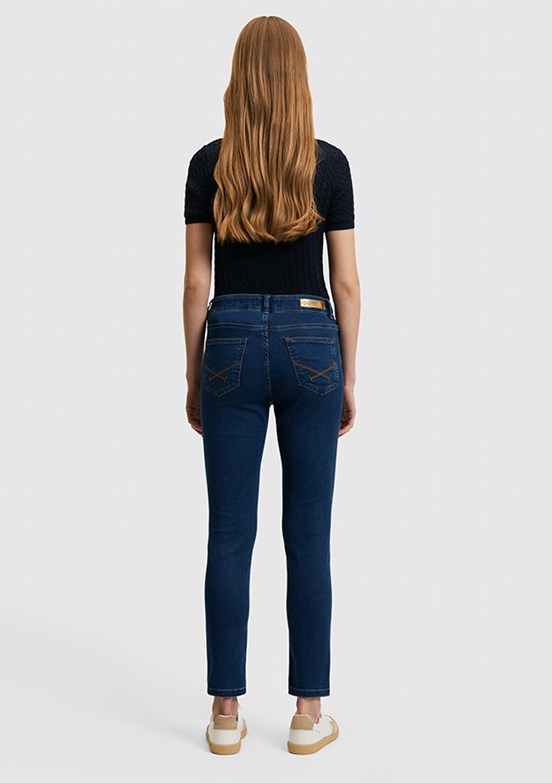 US POLO ASSN - Kadın Mavi Oversize Jean Pantolon