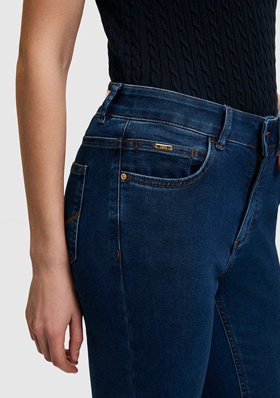 US POLO ASSN - Kadın Mavi Oversize Jean Pantolon