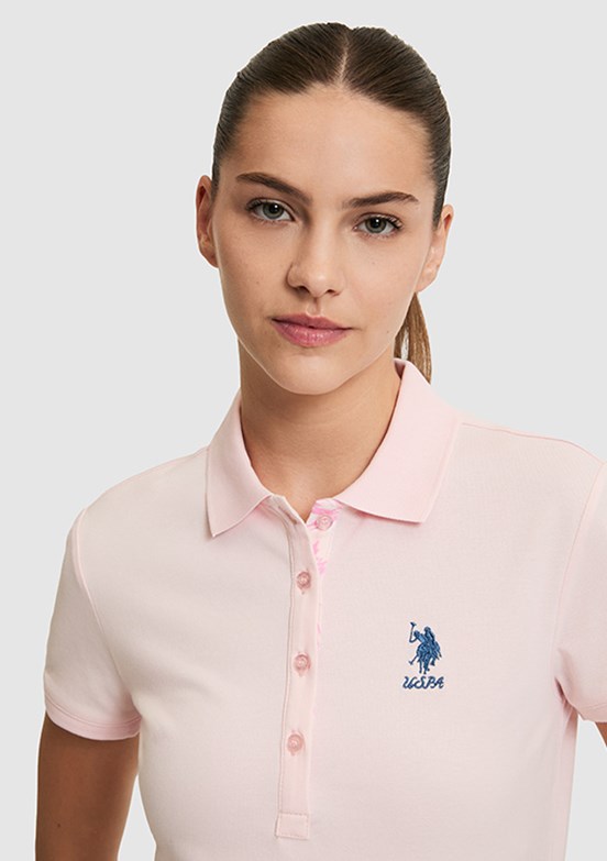 US POLO ASSN - Kadın Pembe Basic T-Shirt