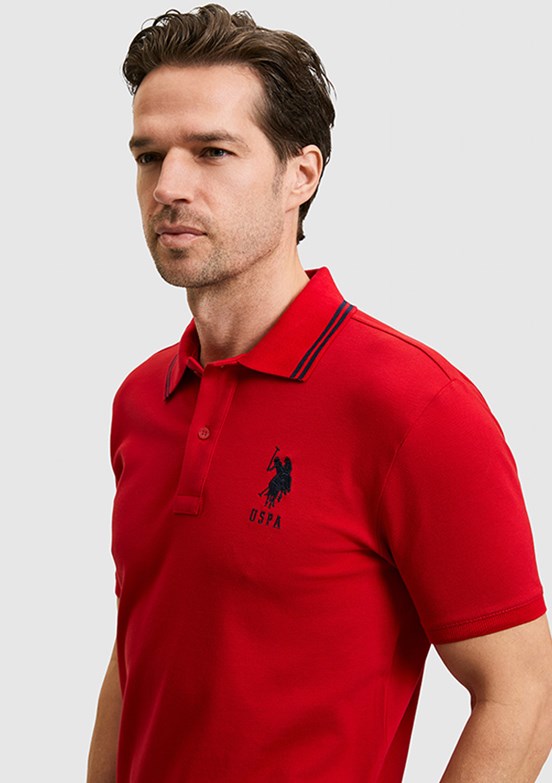 US POLO ASSN - Erkek Kırmızı Polo Yaka T-Shirt