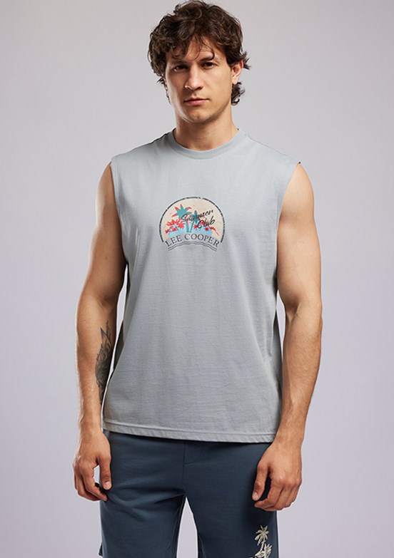 LEE COOPER Herman - 262 LCM 243001 Erkek Gri Atlet T-Shirt