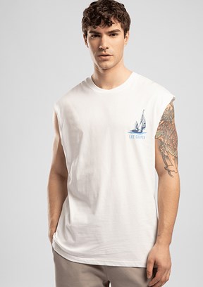 LEE COOPER Carl - 262 LCM 243007 Erkek Beyaz Atlet T-Shirt