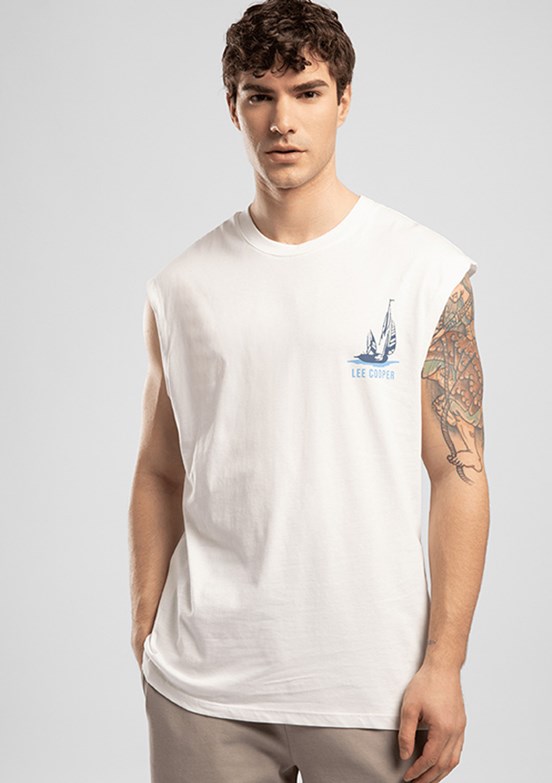 LEE COOPER Carl - 262 LCM 243007 Erkek Beyaz Atlet T-Shirt